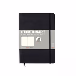 Leuchtturm 318651, Monochromatique, Noir, A5, 80 g/m², Couverture souple, Adulte
