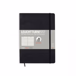 Leuchtturm 308290, Monochromatique, Noir, A5, 80 g/m², Papier ligné, Couverture souple
