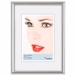 Walther Design KS520H, Cadre pour une seule photo, Plastique, Argent, Mur, 10 x 15 cm, Rectangulaire
