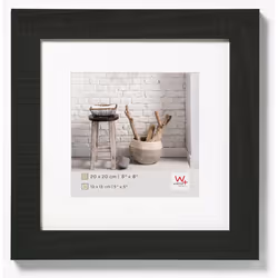 Walther Design HO330B, Bois, Noir, Cadre pour une seule photo, 18 x 18 cm, Carré, 344 mm