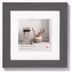 Walther Design HO330D, Bois, Gris, Cadre pour une seule photo, 18 x 18 cm, Carré, 344 mm