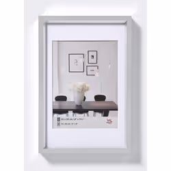 Walther Design ES040S, Cadre pour une seule photo, Plastique, Argent, Mat, Table, Mur, 20 x 30 cm