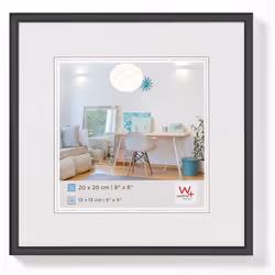 Walther Design KV220B, Verre, Plastique, Noir, Cadre pour une seule photo, Mur, 13 x 13 cm, Rectangulaire