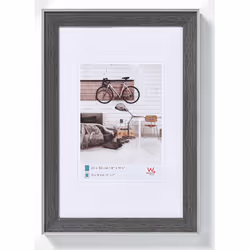 Walther Design EN030D, Polystyrol, Gris, Cadre pour une seule photo, Table, Mur, 13 x 18 cm, 20 mm