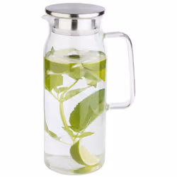 APS-Germany 10792 carafe, pichet et bouteille Verseuse 1,5 L Acier inoxydable, Transparent