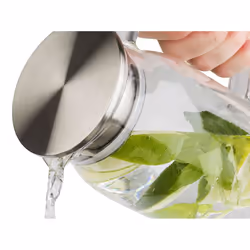 APS-Germany 10792 carafe, pichet et bouteille Verseuse 1,5 L Acier inoxydable, Transparent
