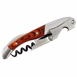 APS-Germany 93302, Couteau de sommelier, Marron, Acier inoxydable, Acier inoxydable, Bois, 25 mm, 115 mm, 10 mm