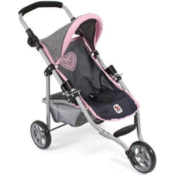 Petite poussette de jogging LOLA pour poupées gris bleu foncé