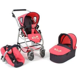 La poussette pour poupées combinée 3 en 1 EMOTION ALL IN - Corail à pois