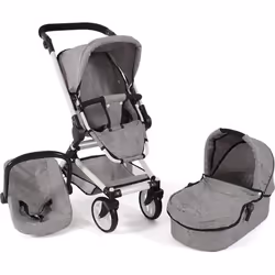 Bayer Chic 2000 Poussette Combinée Fides 3 En 1 Melange Gris