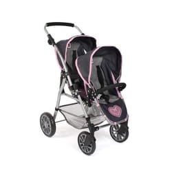Le buggy Twinny pour poupées Mélange bleu foncé - anthracite
