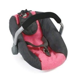 Siège de voiture pour poupées Mélange anthracite - rose