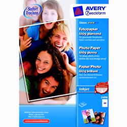 Avery 2496, Gloss, 180 g/m², Jet d'encre, A4, Blanc, 100 feuilles