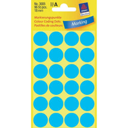 Avery Pastilles de couleur, bleu, Ø 18,0 mm, Adhésif permanent
