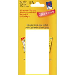 Avery Etiquettes universelles, blanc, 98,0 x 51,0 mm, Adhésif permanent