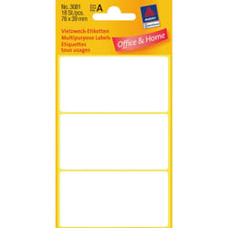 Avery Etiquettes universelles, blanc, 76,0 x 39,0 mm, Adhésif permanent