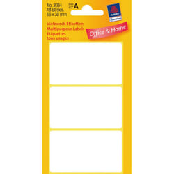 Avery Etiquettes universelles, blanc, 66,0 x 38,0 mm, Adhésif permanent