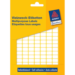 Avery Etiquette mini, blanc, 13,0 x 8,0 mm, Adhésif permanent, Blanc, Rectangle aux angles arrondis, 13 x 8 mm, Papier, 3712  ...