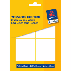 Avery Etiquettes universelles, blanc, 80,0 x 54,0 mm, Adhésif permanent, Blanc, Rectangle aux angles arrondis, 80 x 54 mm, Un ...