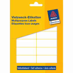 Avery Etiquettes universelles, blanc, 62,0 x 19,0 mm, Adhésif permanent, Blanc, Rectangle aux angles arrondis, 62 x 19 mm, Un ...