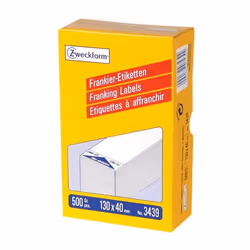 Avery 3439, Blanc, Rectangle, Permanent, 130 x 40 mm, Papier, 500 pièce(s)