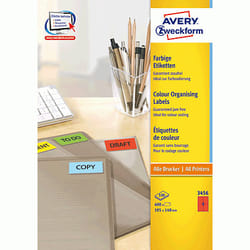 Avery Etiquette couleur, rouge, 105,0 x 148,0 mm, Adhésif permanent
