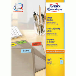 Avery Etiquette couleur, bleu, 210,0 x 297,0 mm, Adhésif permanent