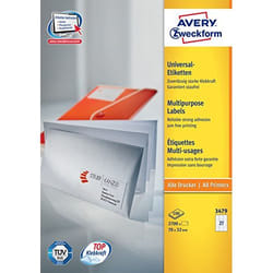 Avery Etiquettes universelles, blanc, 70,0 x 32,0 mm, Adhésif permanent