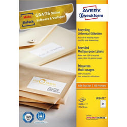 Avery LR3475 étiquette auto-collante Rectangle Permanent Blanc 2400 pièce(s)