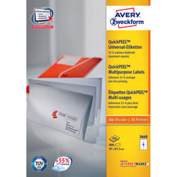 Avery 3660Z étiquette auto-collante Rectangle Blanc 800 pièce(s)