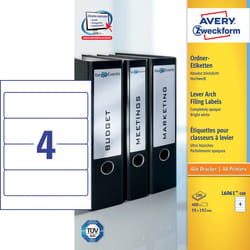 Avery Etiquette dos de classeur, blanc, 192,0 x 59,0 mm, Adhésif permanent