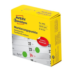 Avery 3855 étiquette auto-collante Rond Permanent Vert 250 pièce(s)