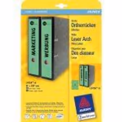 Avery Border Binder Labels, Green 61 x 297mm (20), 20 feuilles, 61 x 297mm