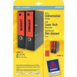 Avery Border Binder Labels, Red 192 x 61mm (20)