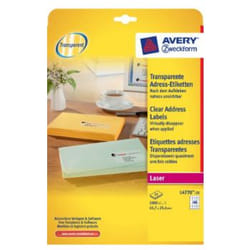 Avery L4770-25 étiquette à imprimer Transparent