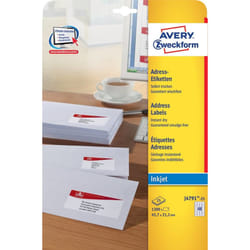 Avery J4791-25 étiquette auto-collante Rectangle aux angles arrondis Permanent Blanc 1200 pièce(s)