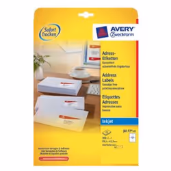 Avery J8177-25, Blanc, Papier, Jet d'encre, 99.1 x 42.3 mm, 300 pièce(s)