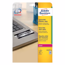 Avery L6129-20, Argent, Cercle, Permanent, A4, Polyester, Mat