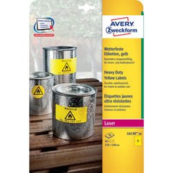 Avery L6130-20 étiquette auto-collante Rectangle Permanent Jaune 40 pièce(s)