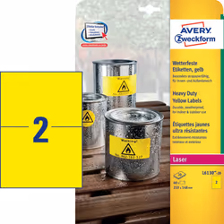Avery L6130-20 étiquette auto-collante Rectangle Permanent Jaune 40 pièce(s)