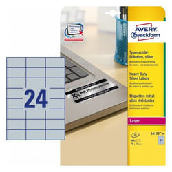 Avery L6133-20 étiquette à imprimer Argent Imprimante d'étiquette adhésive