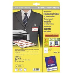 Avery L4728-20 badge et porte-badges Papier 160 pièce(s)