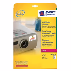 Avery L6141-20, Blanc, Imprimante d'étiquette adhésive, Polyester, Laser, Rectangle, -40 - 100 °C