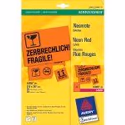 Avery Labels Neon Red 210 x 297mm (20), Laser, 20 feuilles, 210 x 297mm