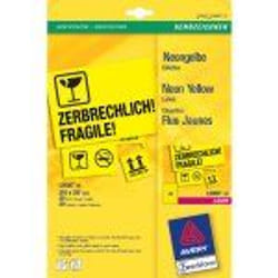 Avery Labels Neon Yellow 210 x 297mm (20)