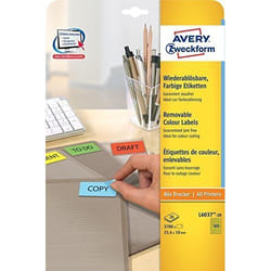 Avery Etiquette mini, jaune, 25,4 x 10,0 mm, Adhésif enlevable