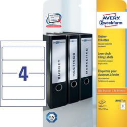Avery Etiquette dos de classeur, blanc, 192,0 x 59,0 mm, Adhésif permanent
