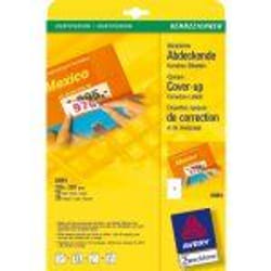 Avery Correction Labels White 210 x 297mm étiquette auto-collante 25 pièce(s)