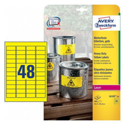 Avery L6103-20 étiquette auto-collante Rectangle Permanent Jaune 960 pièce(s)