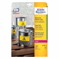 Avery L6103-20 étiquette auto-collante Rectangle Permanent Jaune 960 pièce(s)